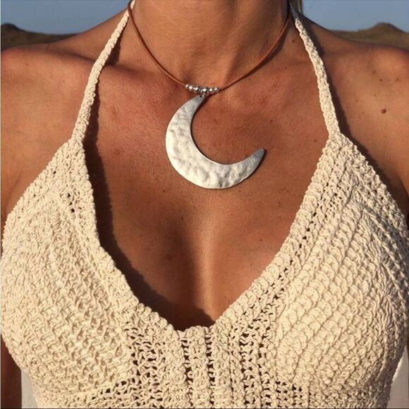 Free People Jewelry - Moon boho necklace S716